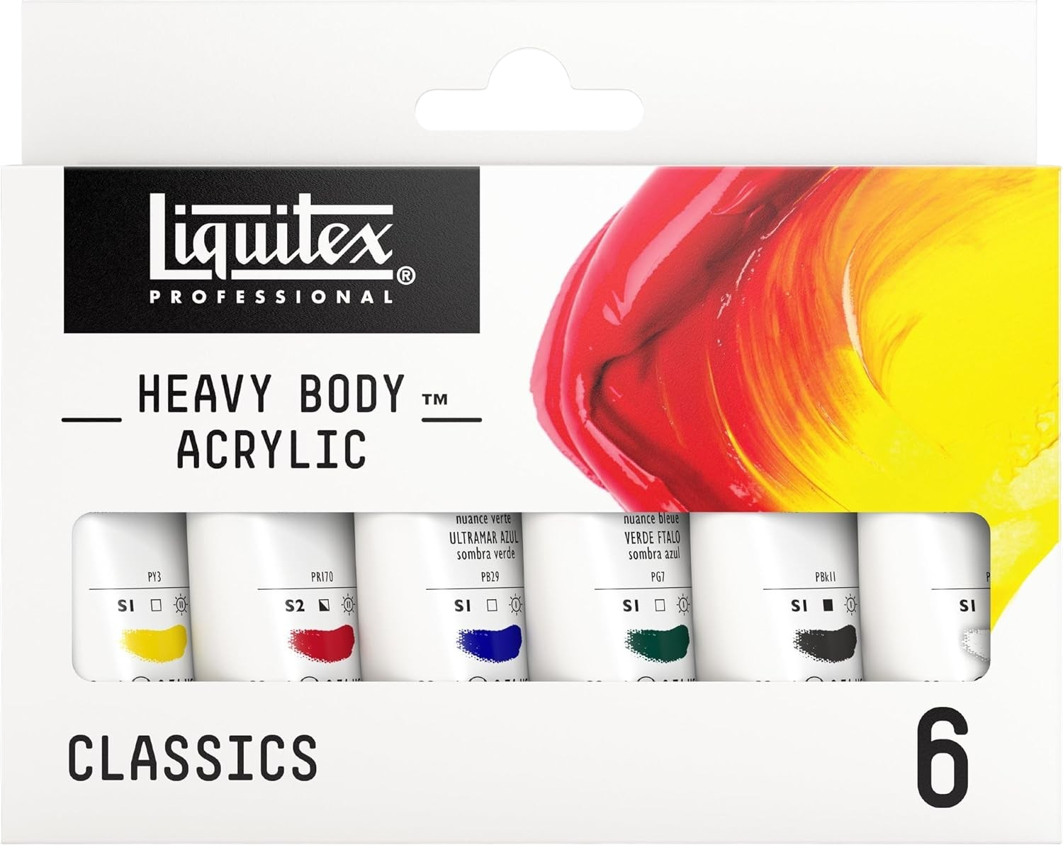 Liquitex Heavy Body Acrylic 6x22ml Blue Green White Set